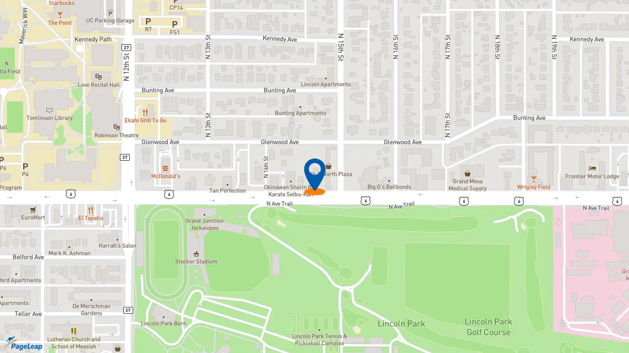 https://pageleap.com map showing location of Pizza Hut in Grand Junction.