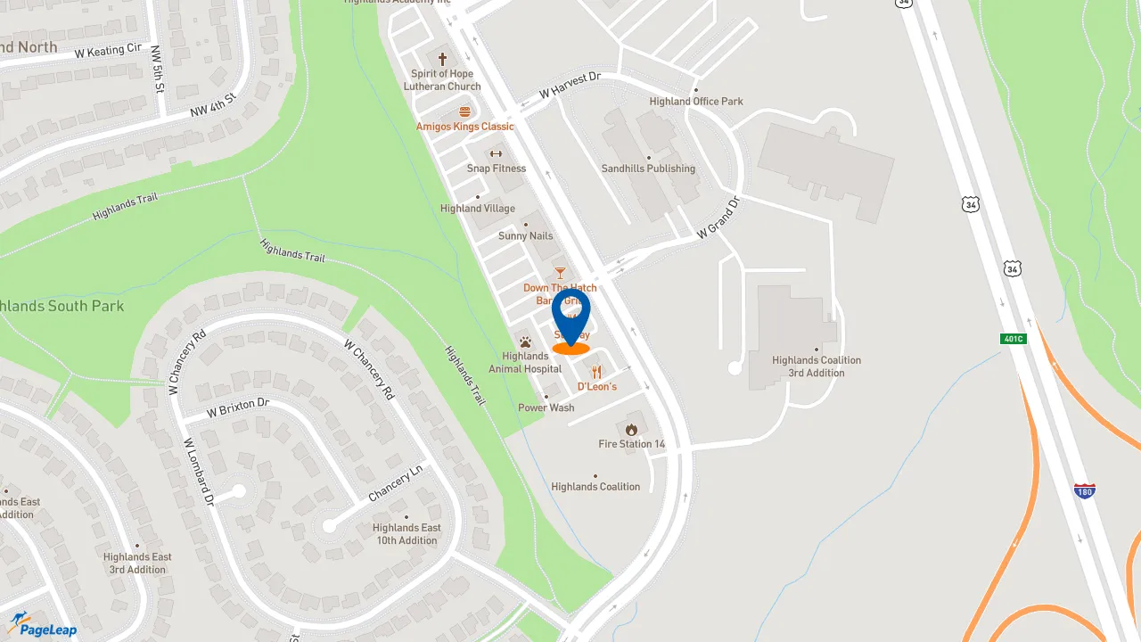 https://pageleap.com map showing location of Pizza Hut in Lincoln.