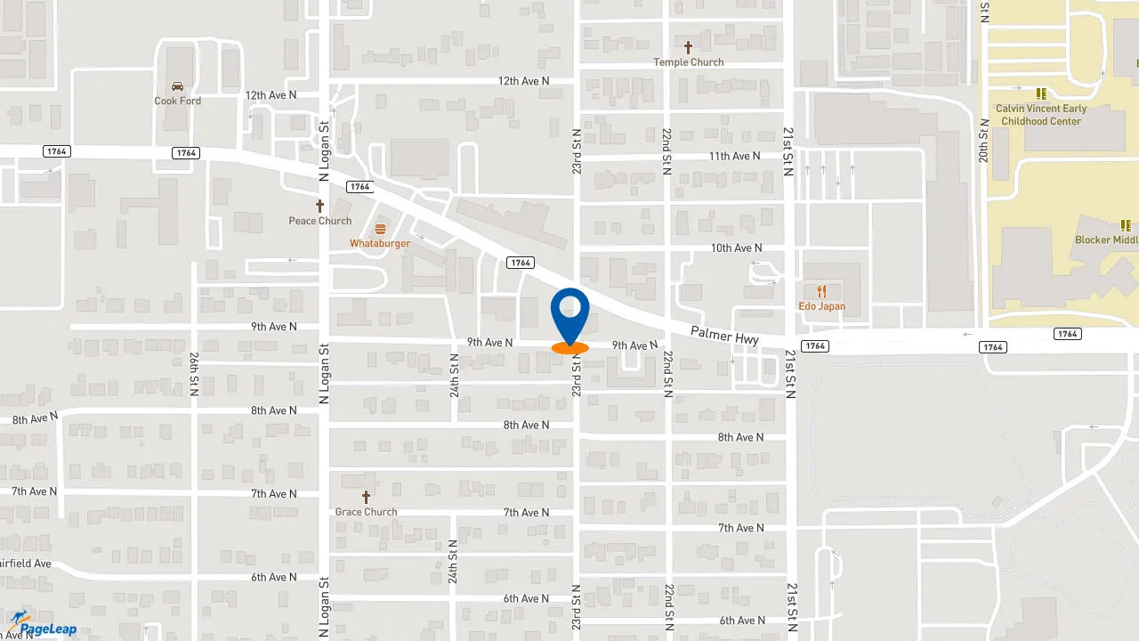 https://pageleap.com map showing location of Pizza Hut in Texas City.