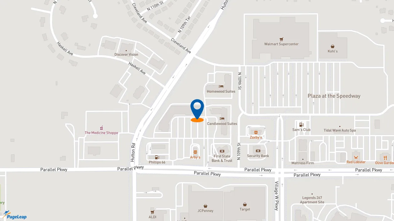 https://pageleap.com map showing location of Pizza Hut in Kansas City.