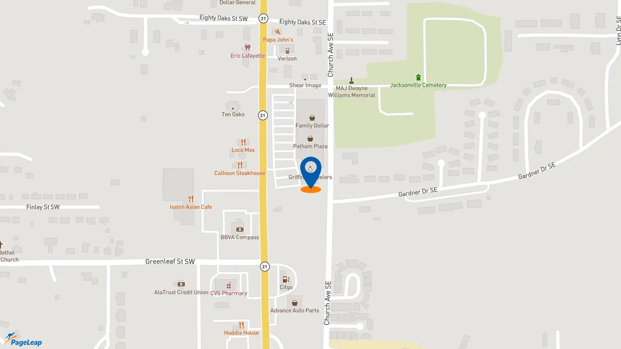 https://pageleap.com map showing location of Pizza Hut in Jacksonville.