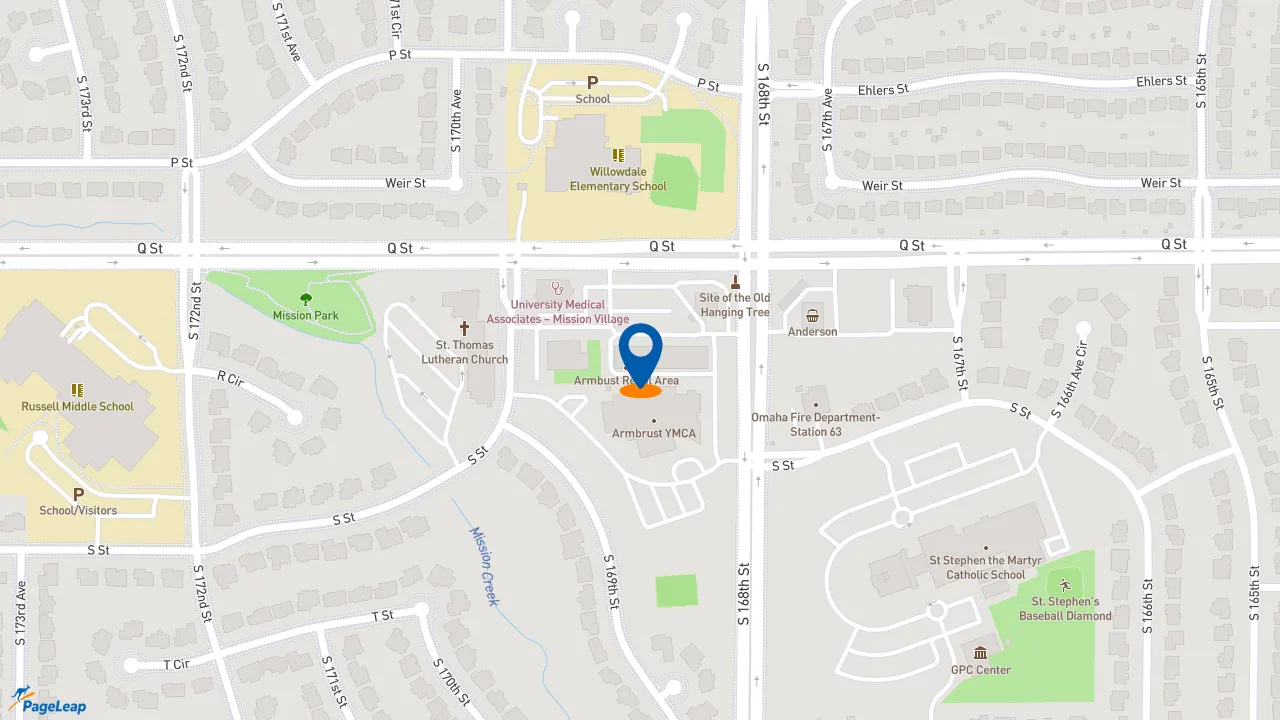 https://pageleap.com map showing location of Pizza Hut in Omaha.