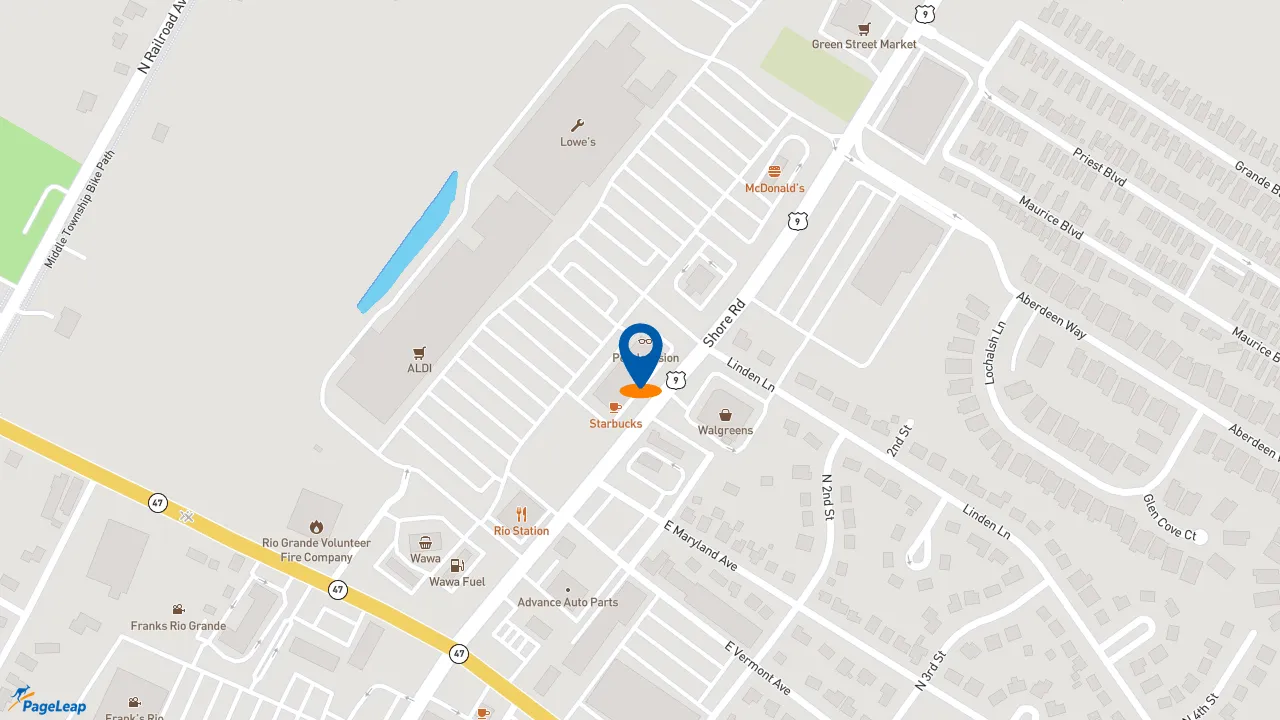 https://pageleap.com map showing location of Pizza Hut in Rio Grande.