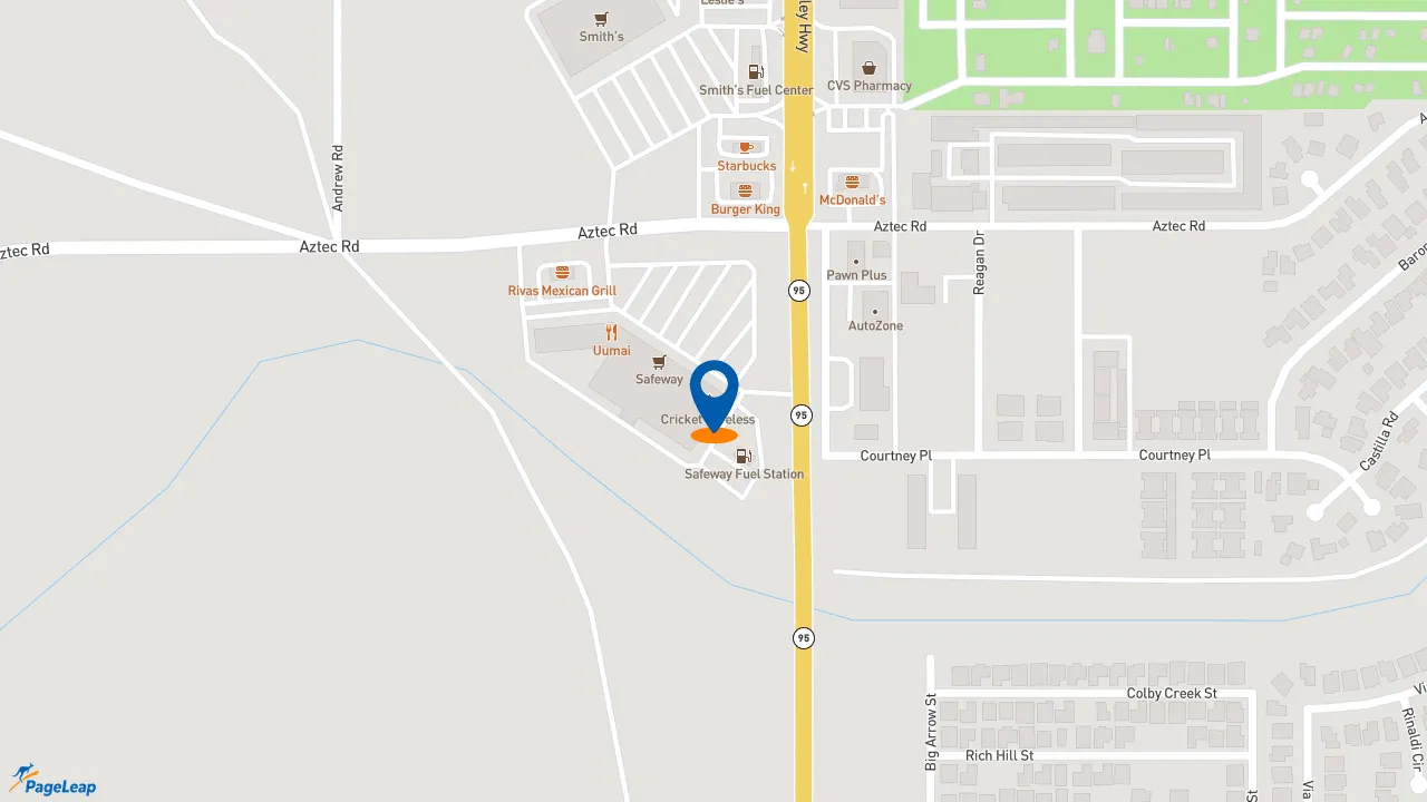 https://pageleap.com map showing location of Pizza Hut in Fort Mohave.