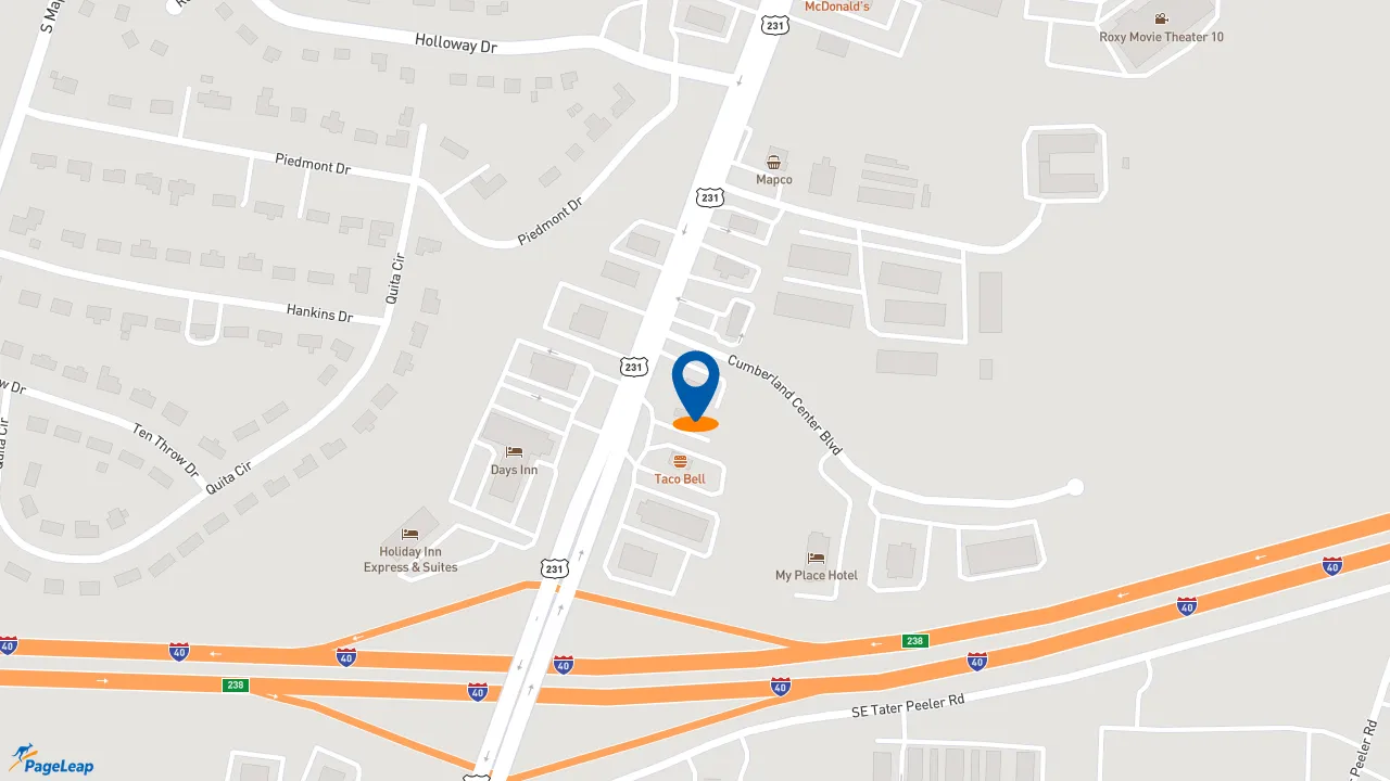 https://pageleap.com map showing location of Pizza Hut in Lebanon.