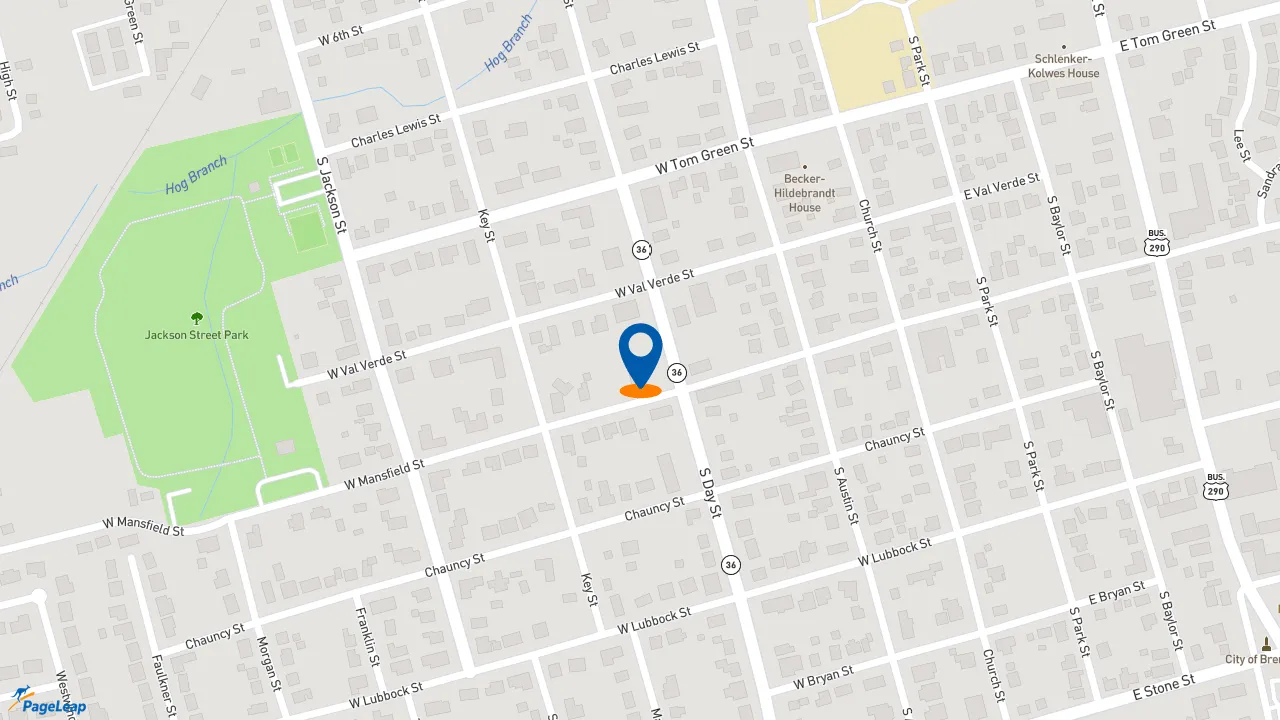 https://pageleap.com map showing location of Pizza Hut in Brenham.