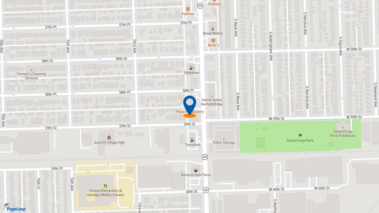 https://pageleap.com map showing location of Pizza Hut in Summit.