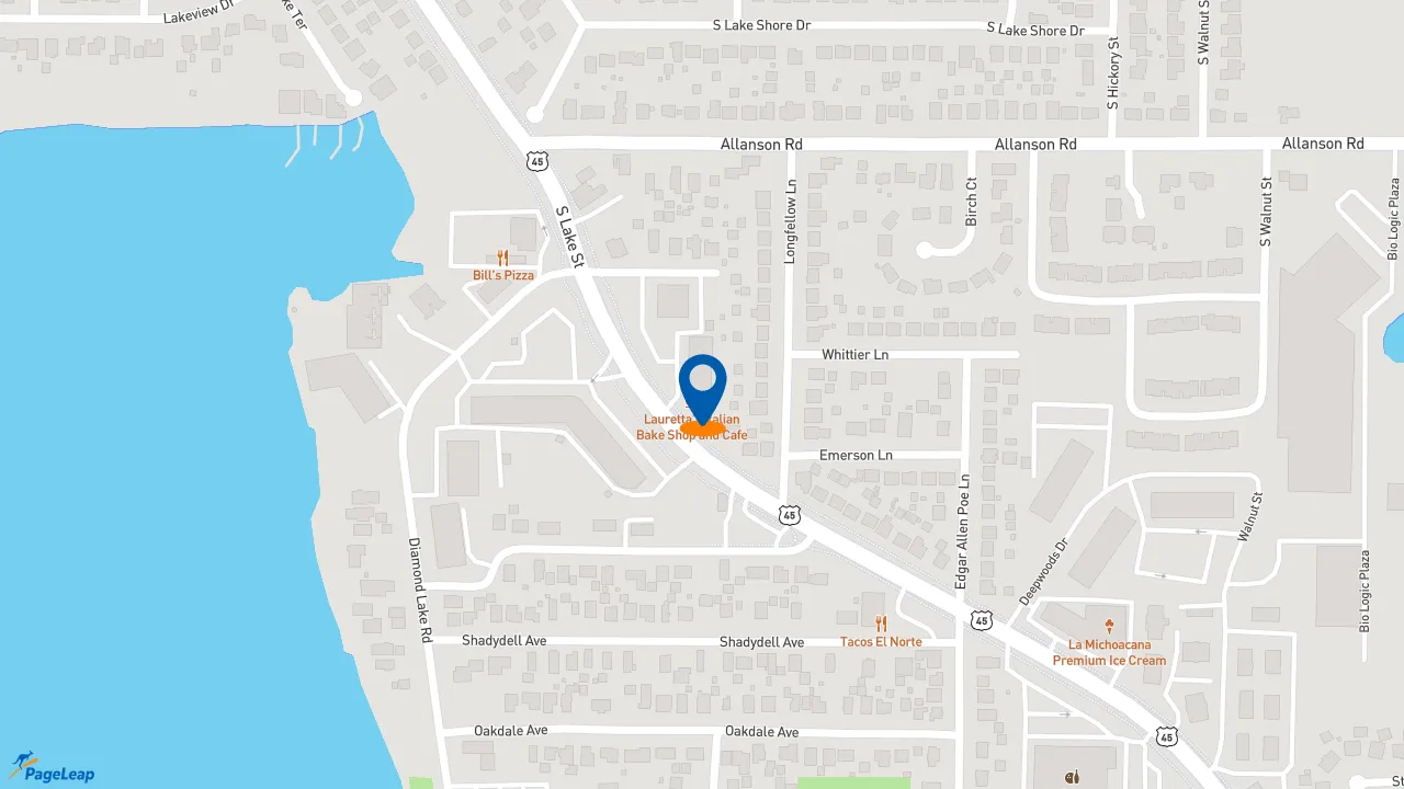 https://pageleap.com map showing location of Pizza Hut in Mundelein.