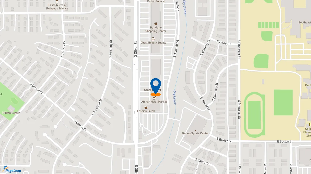 PageLeap.com map showing location of Pizza Hut in Wichita.