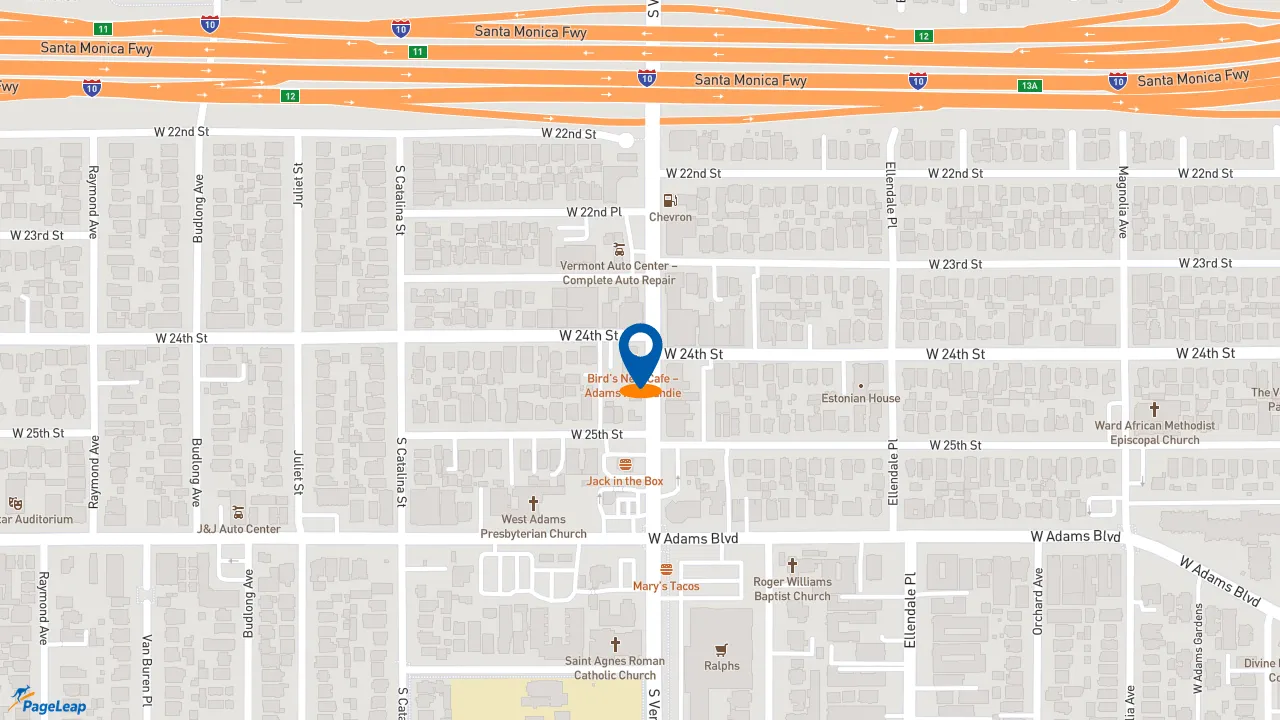 https://pageleap.com map showing location of Pizza Hut in Los Angeles.