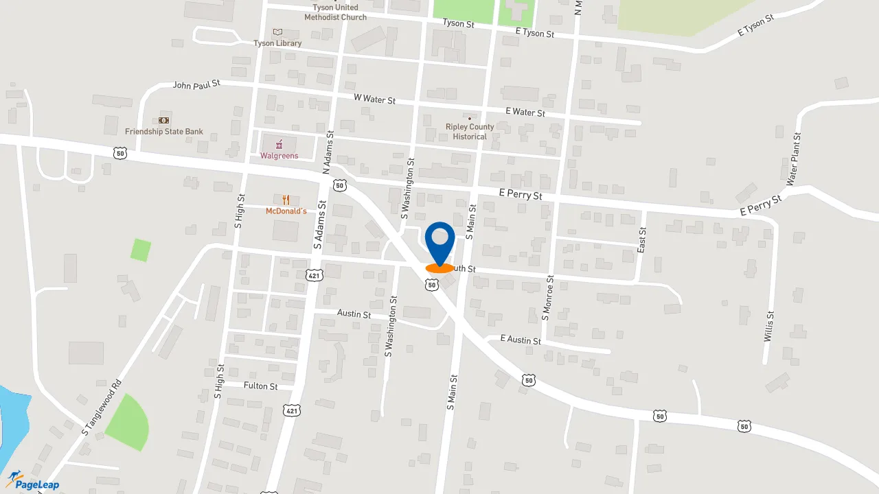 https://pageleap.com map showing location of Pizza Hut in Versailles.