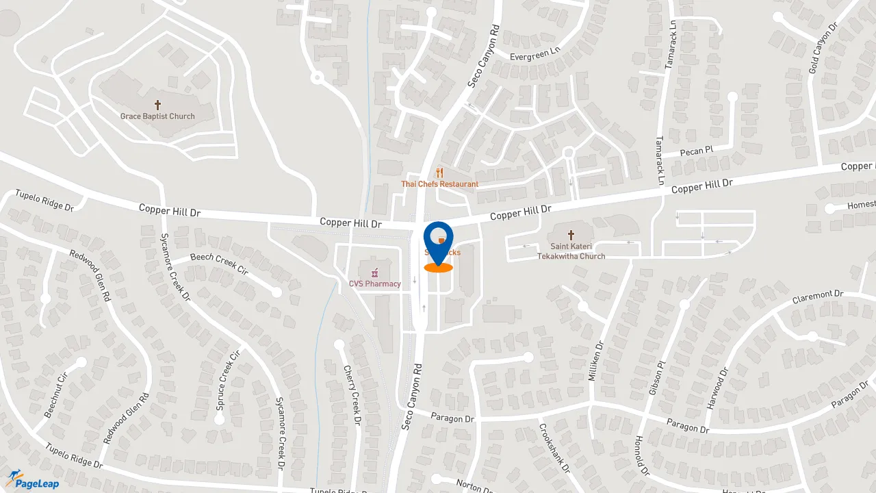 https://pageleap.com map showing location of Pizza Hut in Santa Clarita.