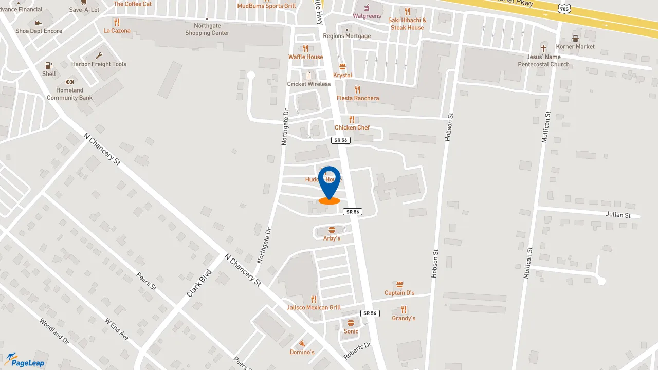 https://pageleap.com map showing location of Pizza Hut in Mcminnville.