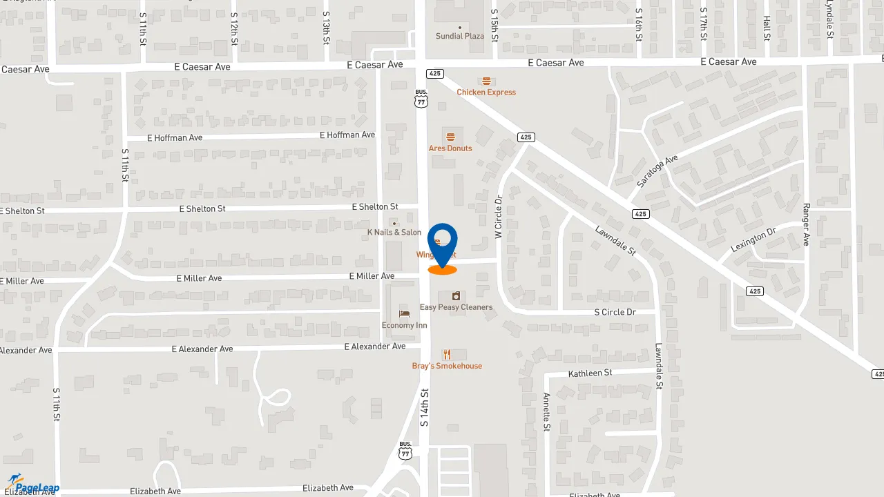 https://pageleap.com map showing location of Pizza Hut in Kingsville.