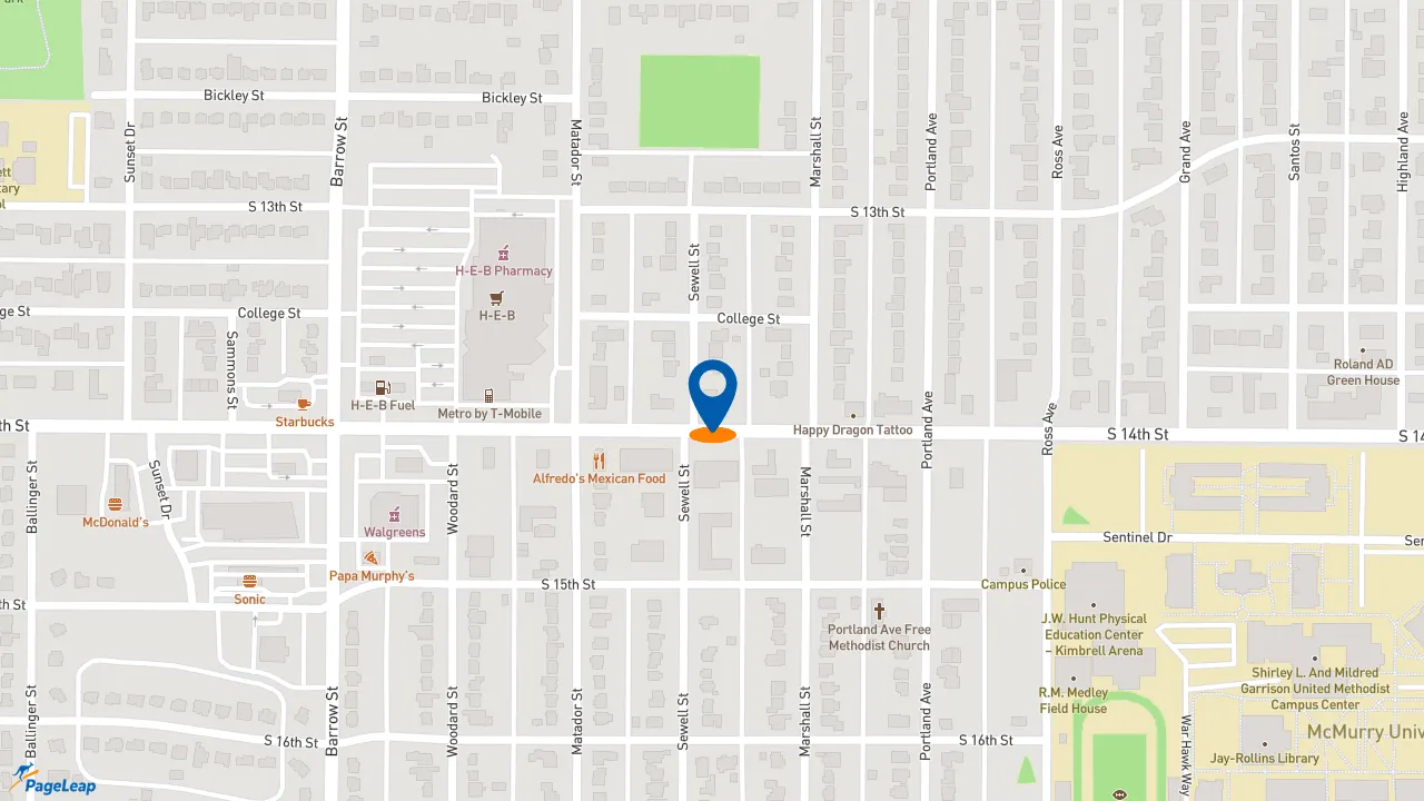 https://pageleap.com map showing location of Pizza Hut in Abilene.