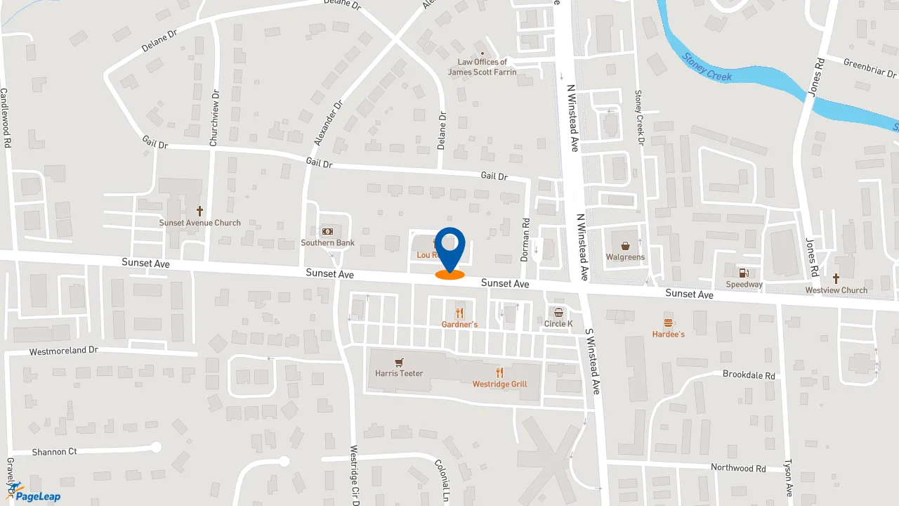 https://pageleap.com map showing location of Pizza Hut in Rocky Mount.