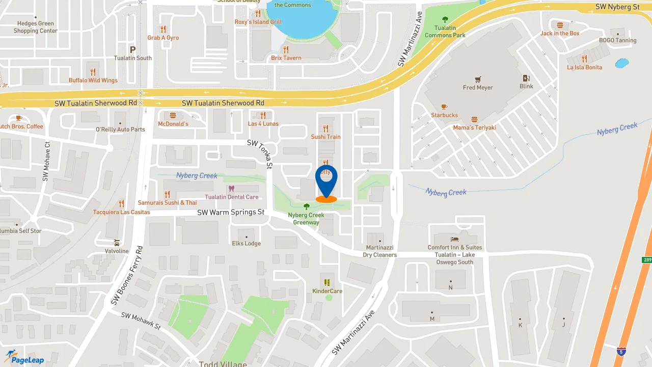 https://pageleap.com map showing location of Pizza Hut in Tualatin.