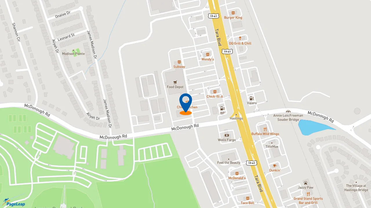 https://pageleap.com map showing location of Pizza Hut in Hampton.