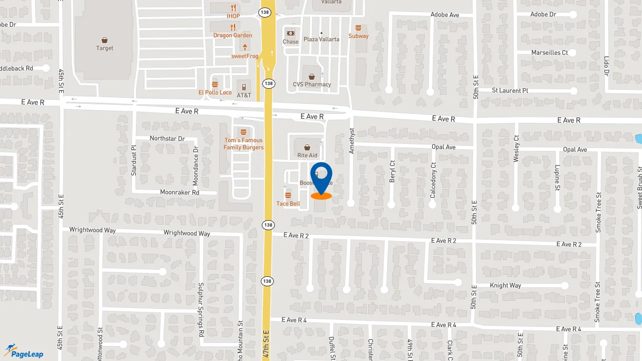 https://pageleap.com map showing location of Pizza Hut in Palmdale.