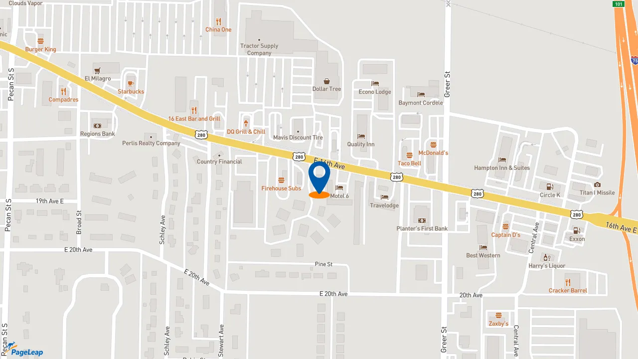 https://pageleap.com map showing location of Pizza Hut in Cordele.