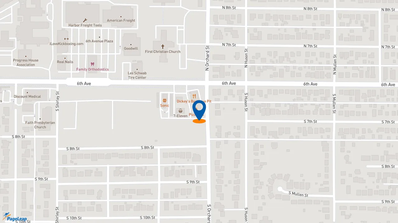 https://pageleap.com map showing location of Pizza Hut in Tacoma.