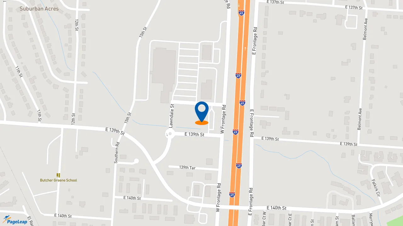 https://pageleap.com map showing location of Pizza Hut in Grandview.