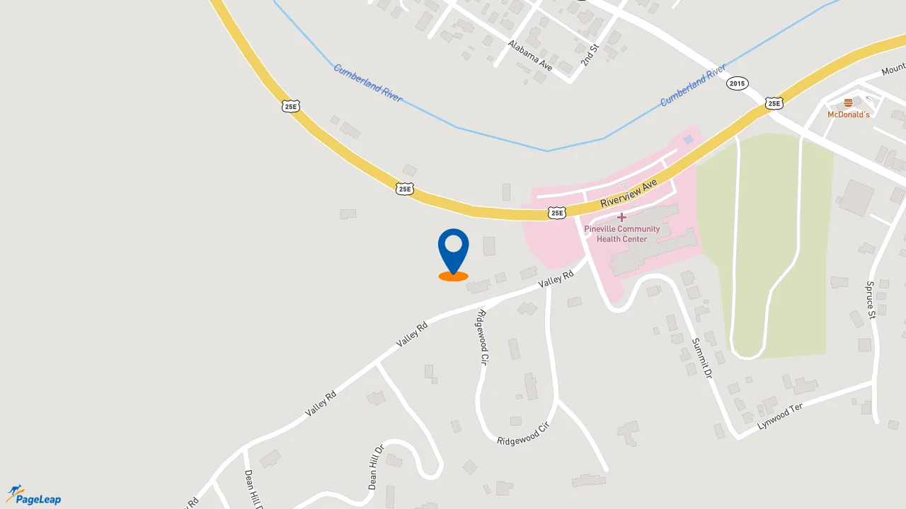 https://pageleap.com map showing location of Pizza Hut in Pineville.