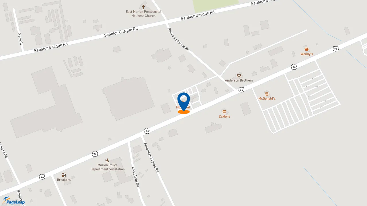 https://pageleap.com map showing location of Pizza Hut in Marion.