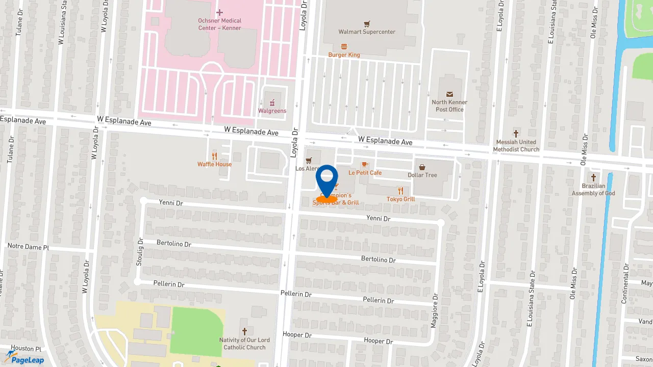 https://pageleap.com map showing location of Pizza Hut in Kenner.