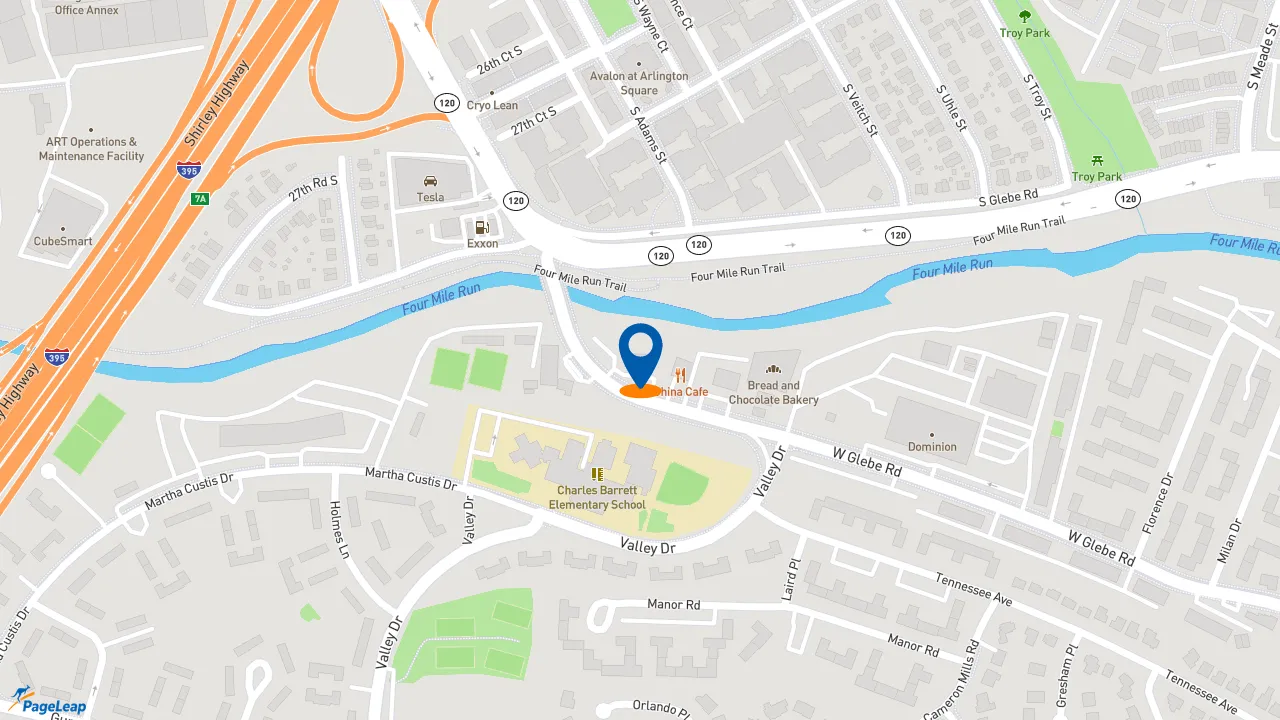 https://pageleap.com map showing location of Pizza Hut in Alexandria.