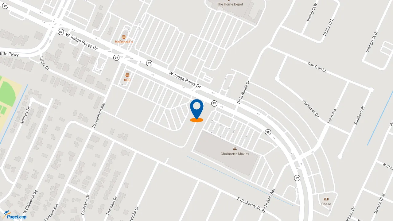 https://pageleap.com map showing location of Pizza Hut in Chalmette.