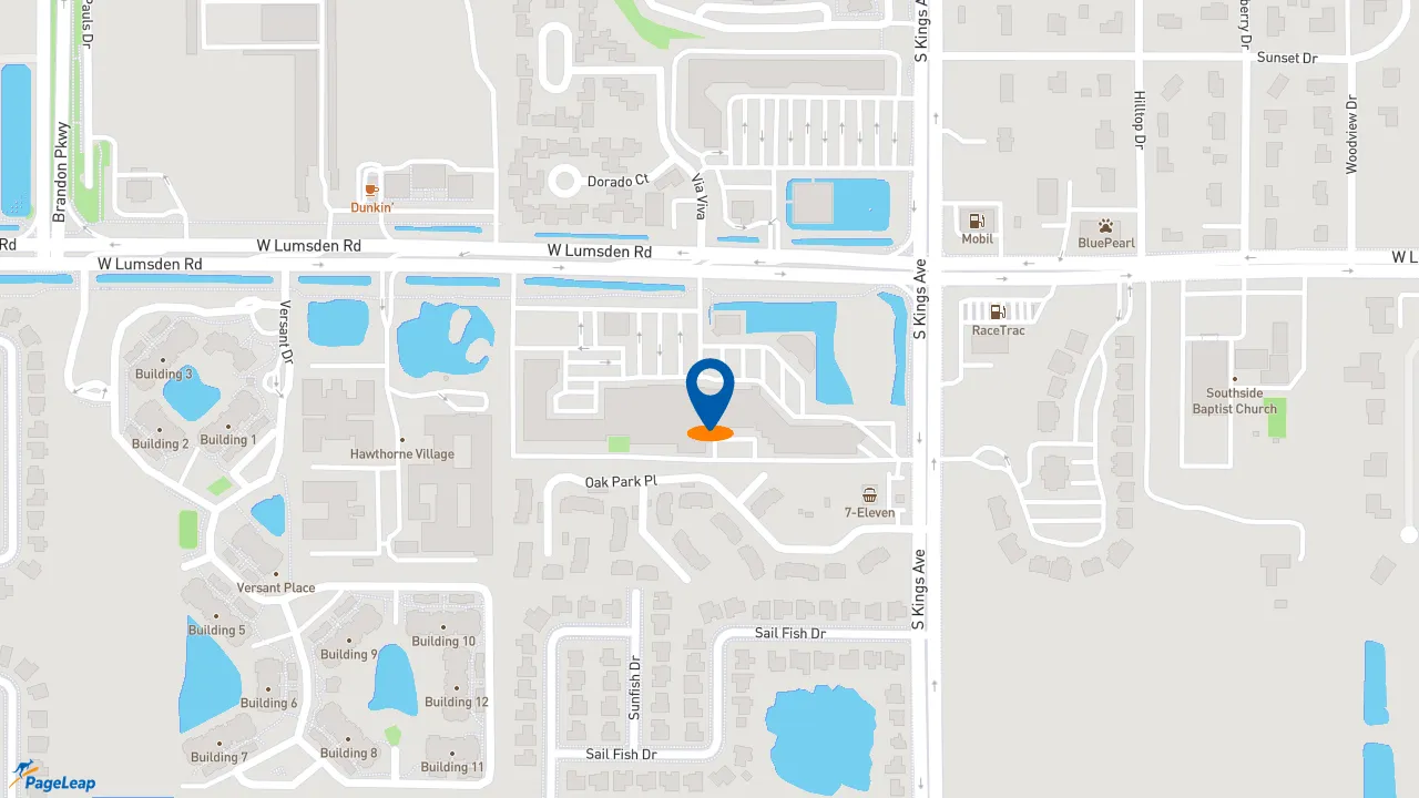 https://pageleap.com map showing location of Pizza Hut in Brandon.