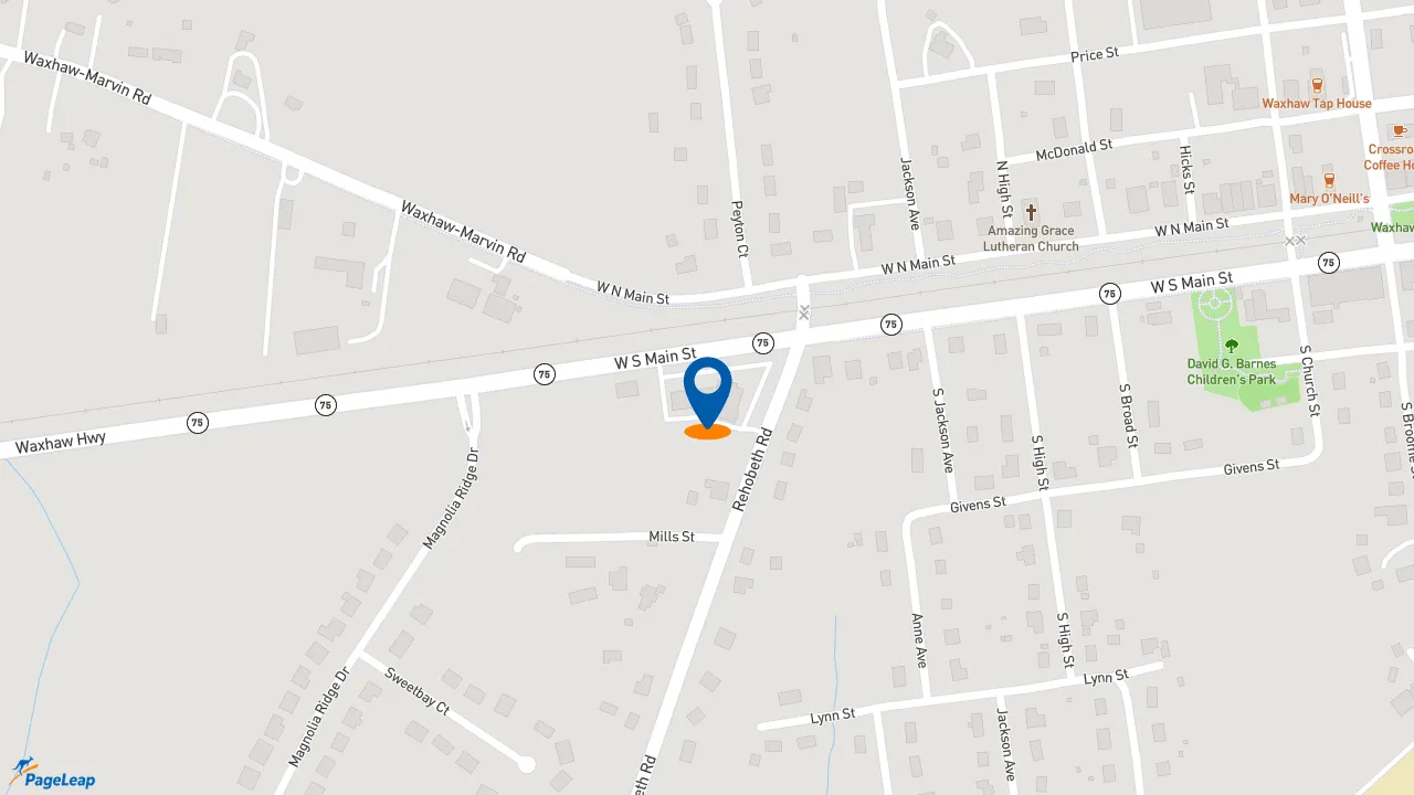 https://pageleap.com map showing location of Pizza Hut in Waxhaw.