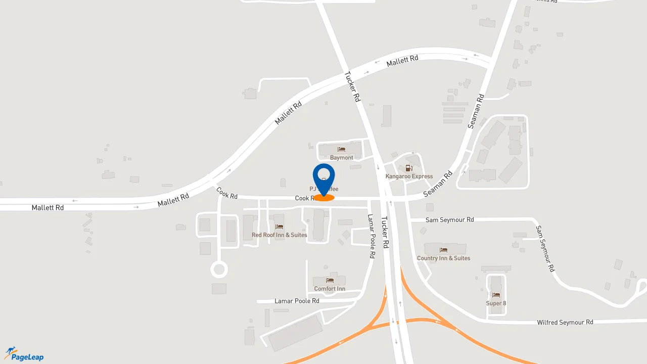 https://pageleap.com map showing location of PJ&#039;s Coffee in Biloxi.