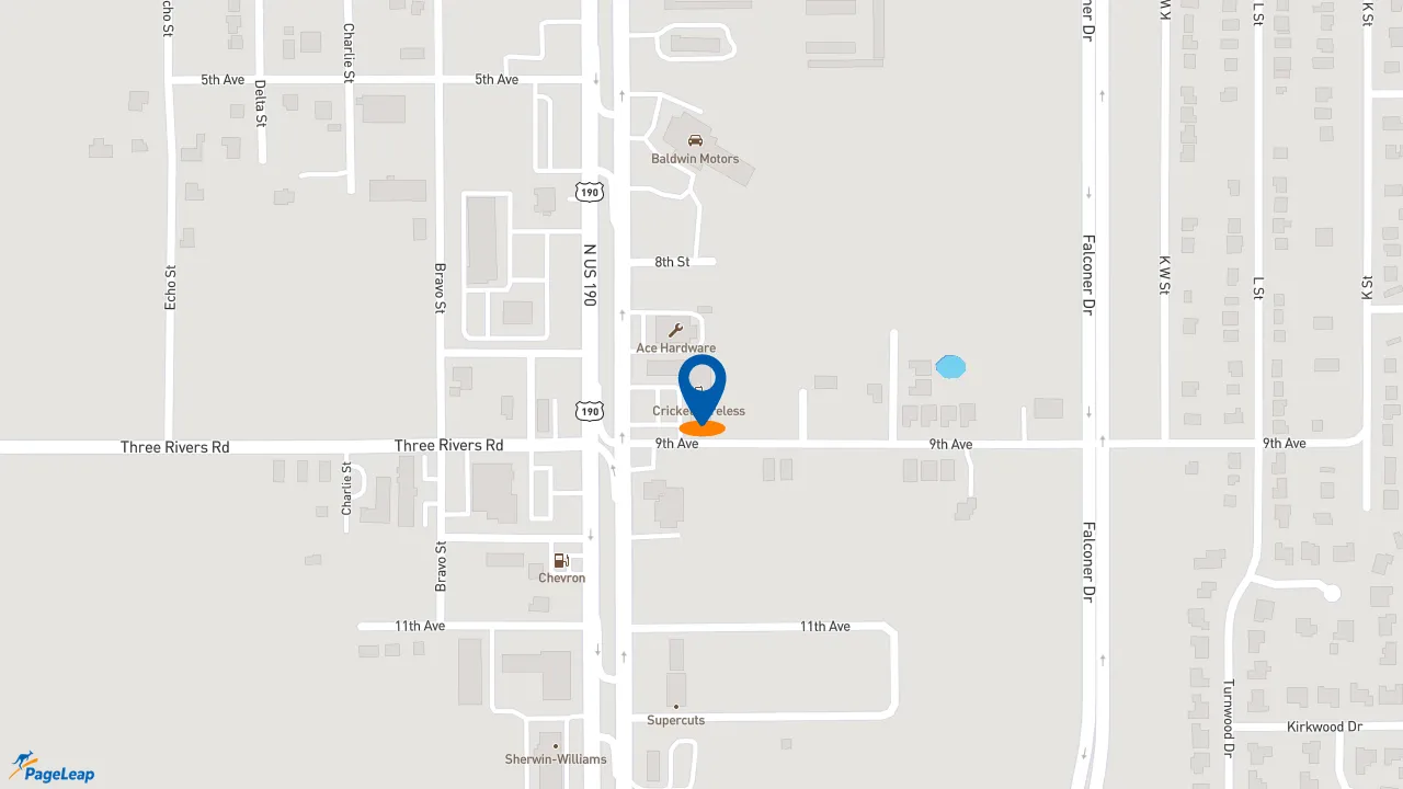 https://pageleap.com map showing location of PJ&#039;s Coffee in Covington.