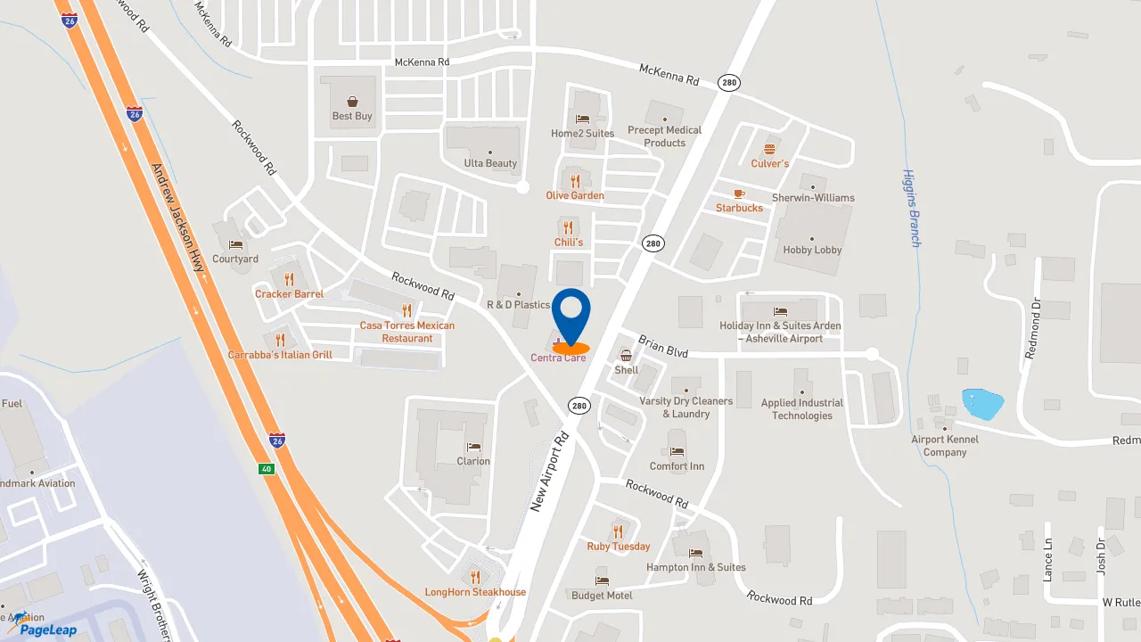 https://pageleap.com map showing location of Popeyes Louisiana Kitchen in Arden.