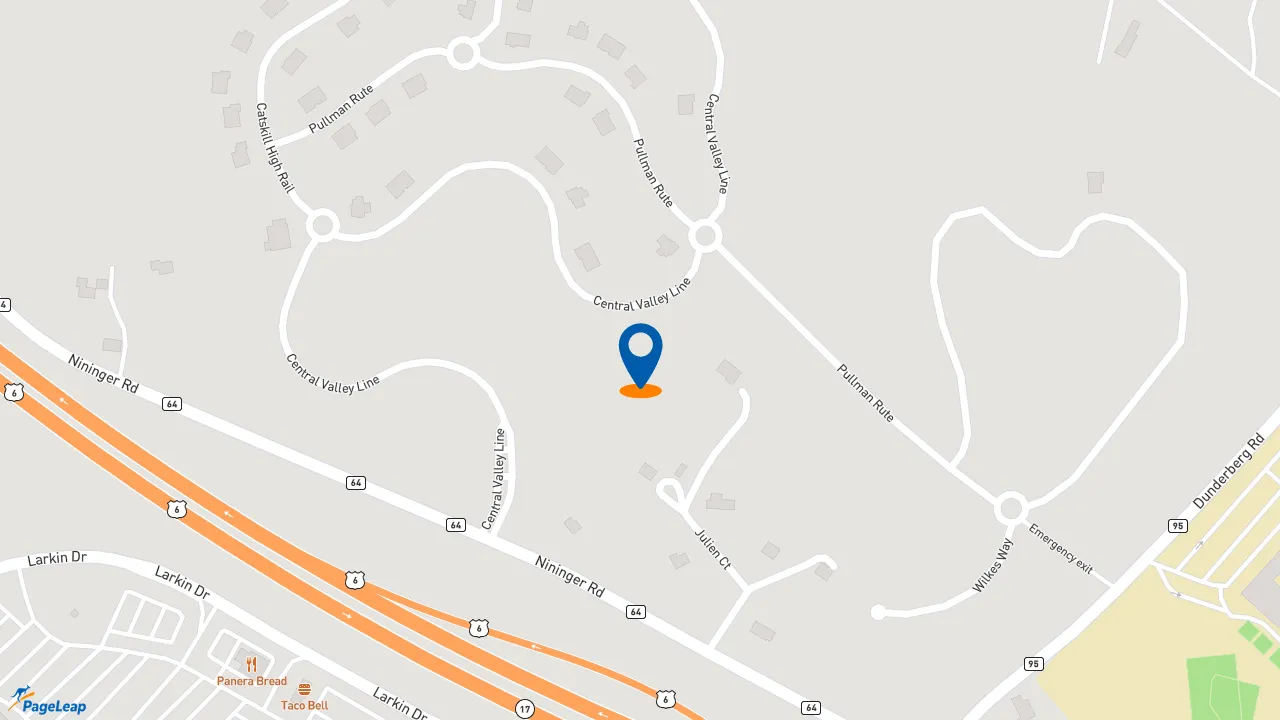 https://pageleap.com map showing location of Popeyes Louisiana Kitchen in Central Valley.