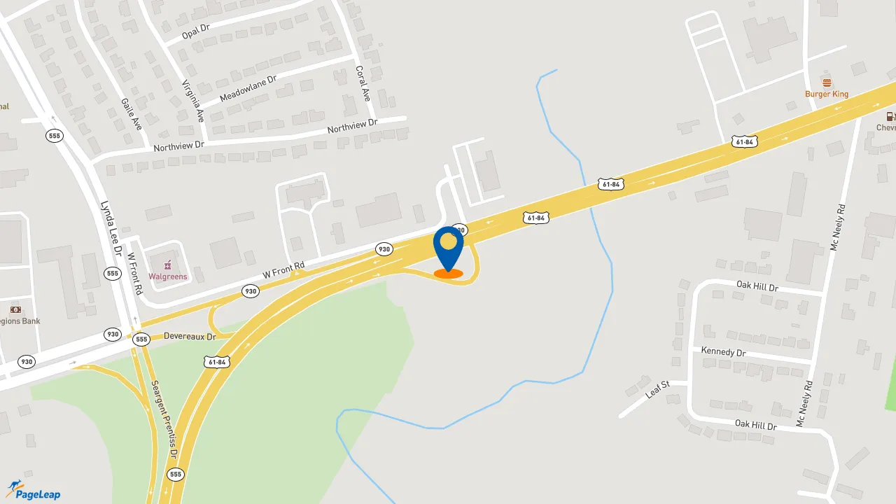 https://pageleap.com map showing location of Popeyes Louisiana Kitchen in Natchez.