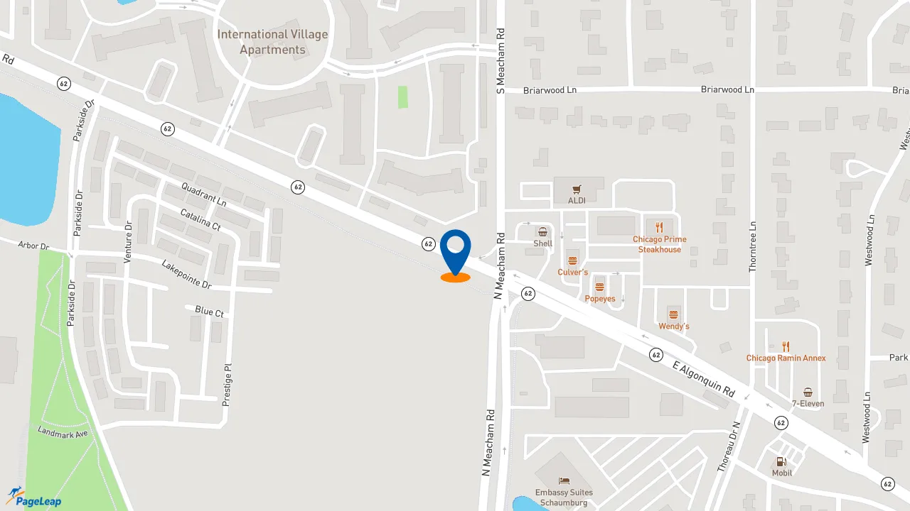 https://pageleap.com map showing location of Popeyes Louisiana Kitchen in Schaumburg.