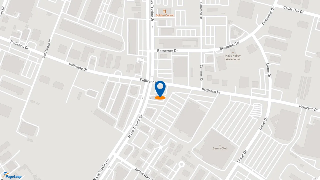 https://pageleap.com map showing location of Popeyes Louisiana Kitchen in El Paso.