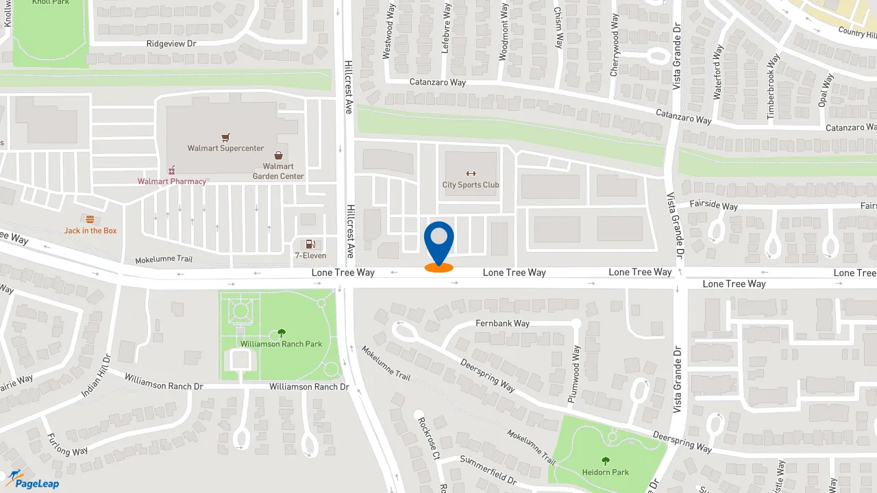 https://pageleap.com map showing location of Popeyes Louisiana Kitchen in Antioch.
