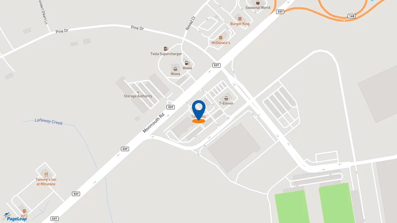 https://pageleap.com map showing location of Popeyes Louisiana Kitchen in Jackson Township.