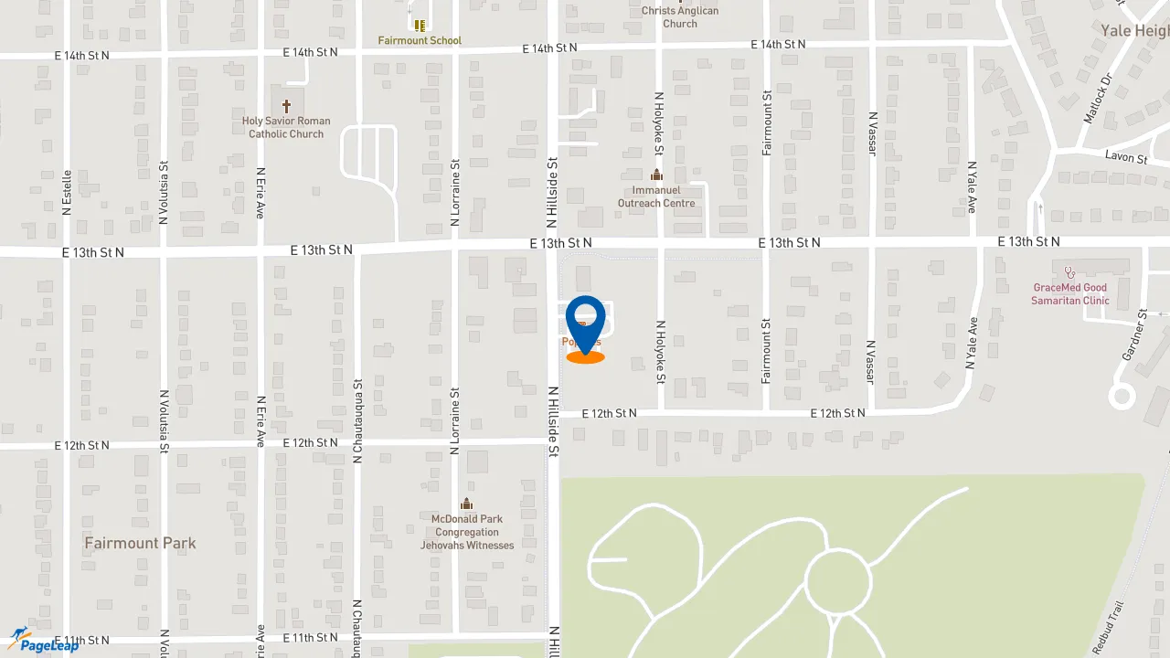https://pageleap.com map showing location of Popeyes Louisiana Kitchen in Wichita.