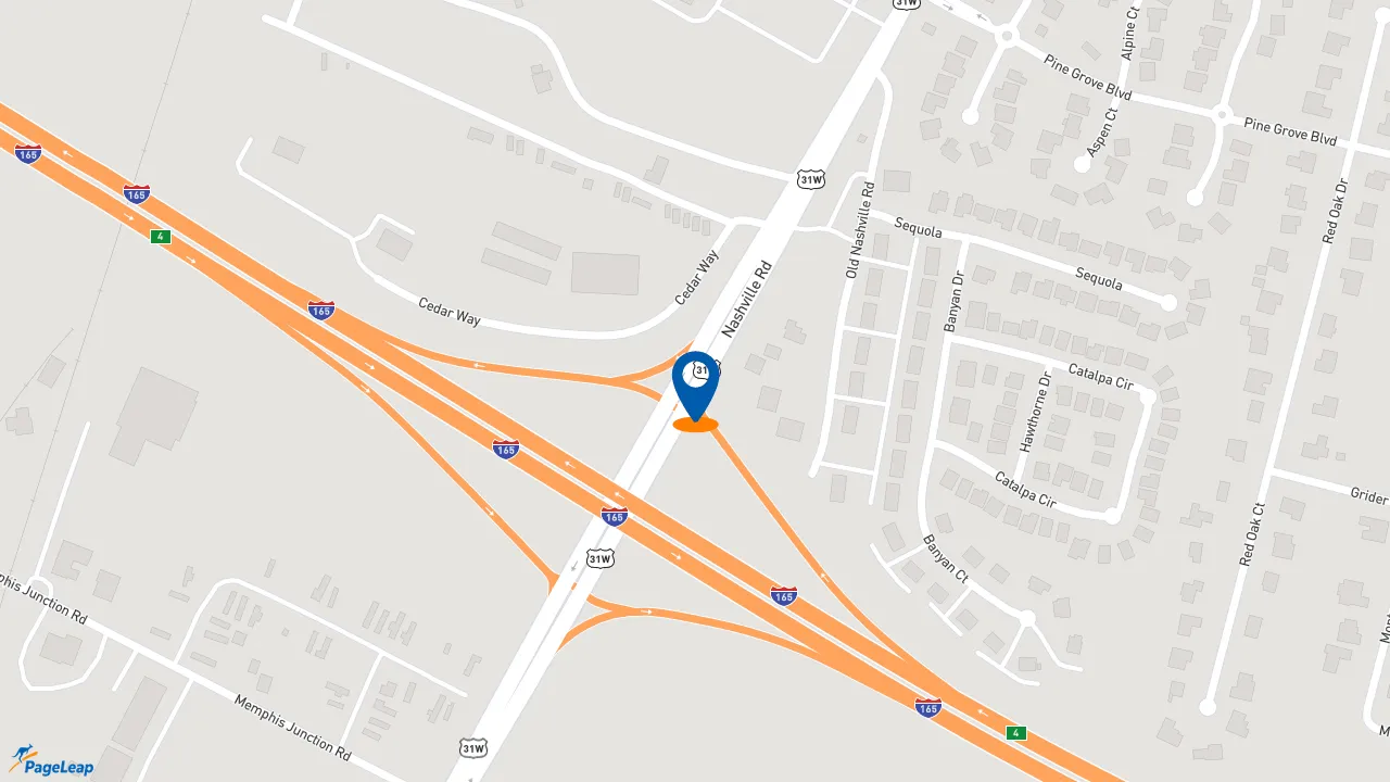https://pageleap.com map showing location of Popeyes Louisiana Kitchen in Bowling Green.