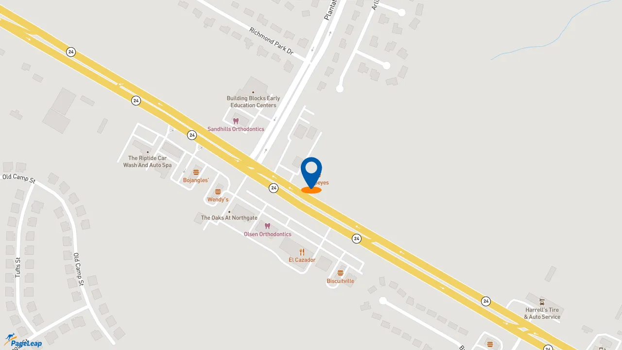 https://pageleap.com map showing location of Popeyes Louisiana Kitchen in Cameron.
