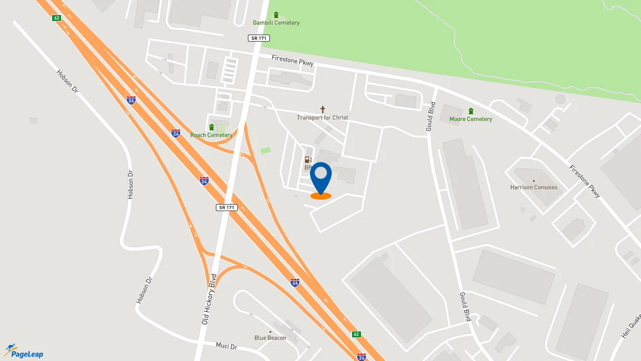 https://pageleap.com map showing location of Popeyes Louisiana Kitchen in Nashville.