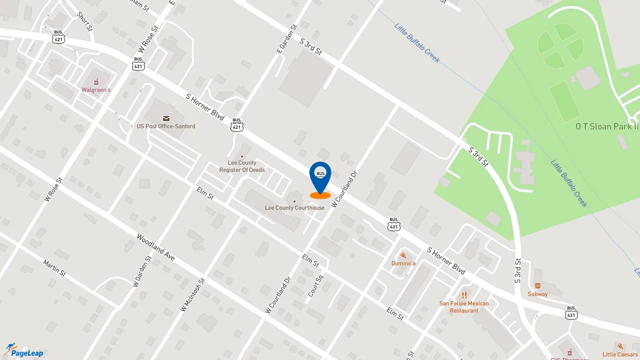 https://pageleap.com map showing location of Popeyes Louisiana Kitchen in Sanford.