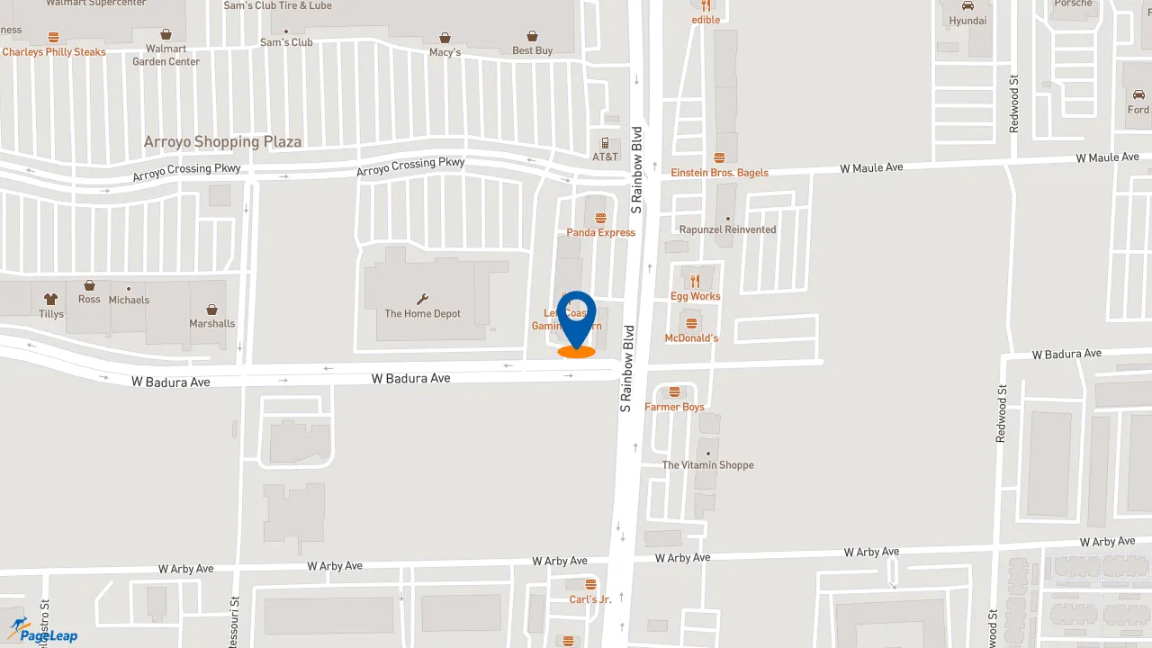 https://pageleap.com map showing location of Popeyes Louisiana Kitchen in Las Vegas.