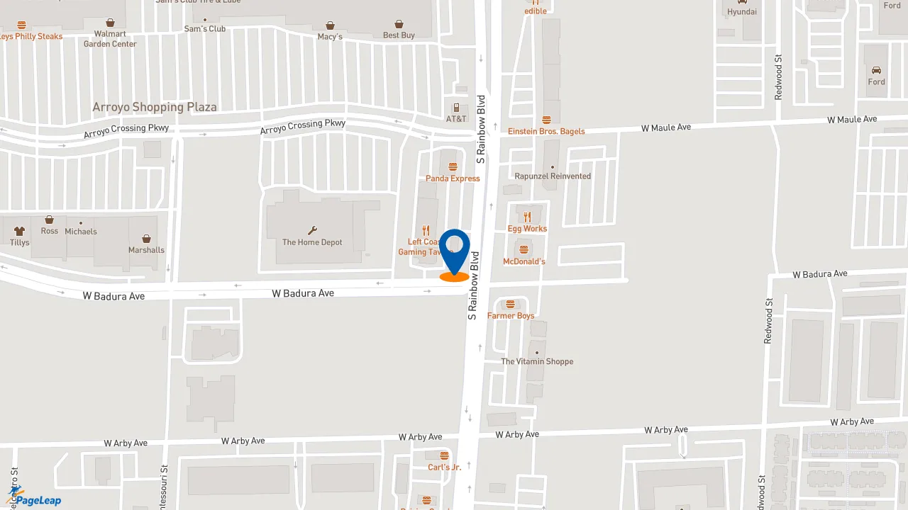 https://pageleap.com map showing location of Popeyes Louisiana Kitchen in Las Vegas.