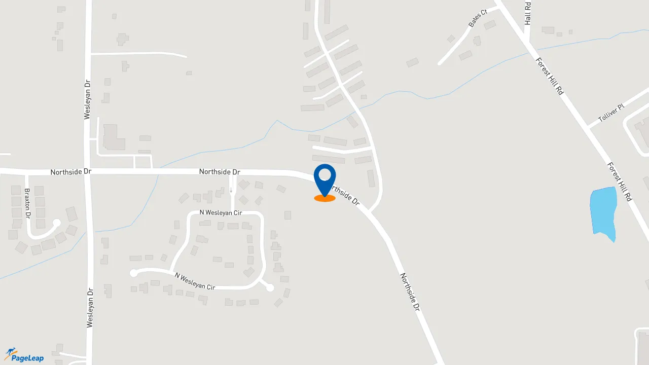 https://pageleap.com map showing location of Popeyes Louisiana Kitchen - Temporarily Closed in Macon.
